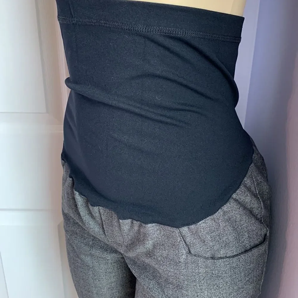 Liz Lange Maternity Full Panel Dress Pants Gray/ Black 6 - Picture 3 of 13